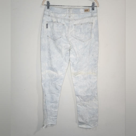 Paige‎ Hoxton Ankle Peg Step Hem Flaw Straight Leg Women 26 Tie Dye Splotch Jean - Picture 11 of 11